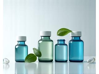 Flaconi di integratori e ampolle di vitamine su superficie pulita.
