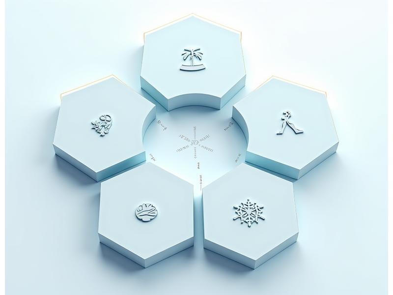 Diagramma esagonale che rappresenta le 6 aree dell'upgrade completo di VitaAurora, con icone e descrizioni per ciascuna area.